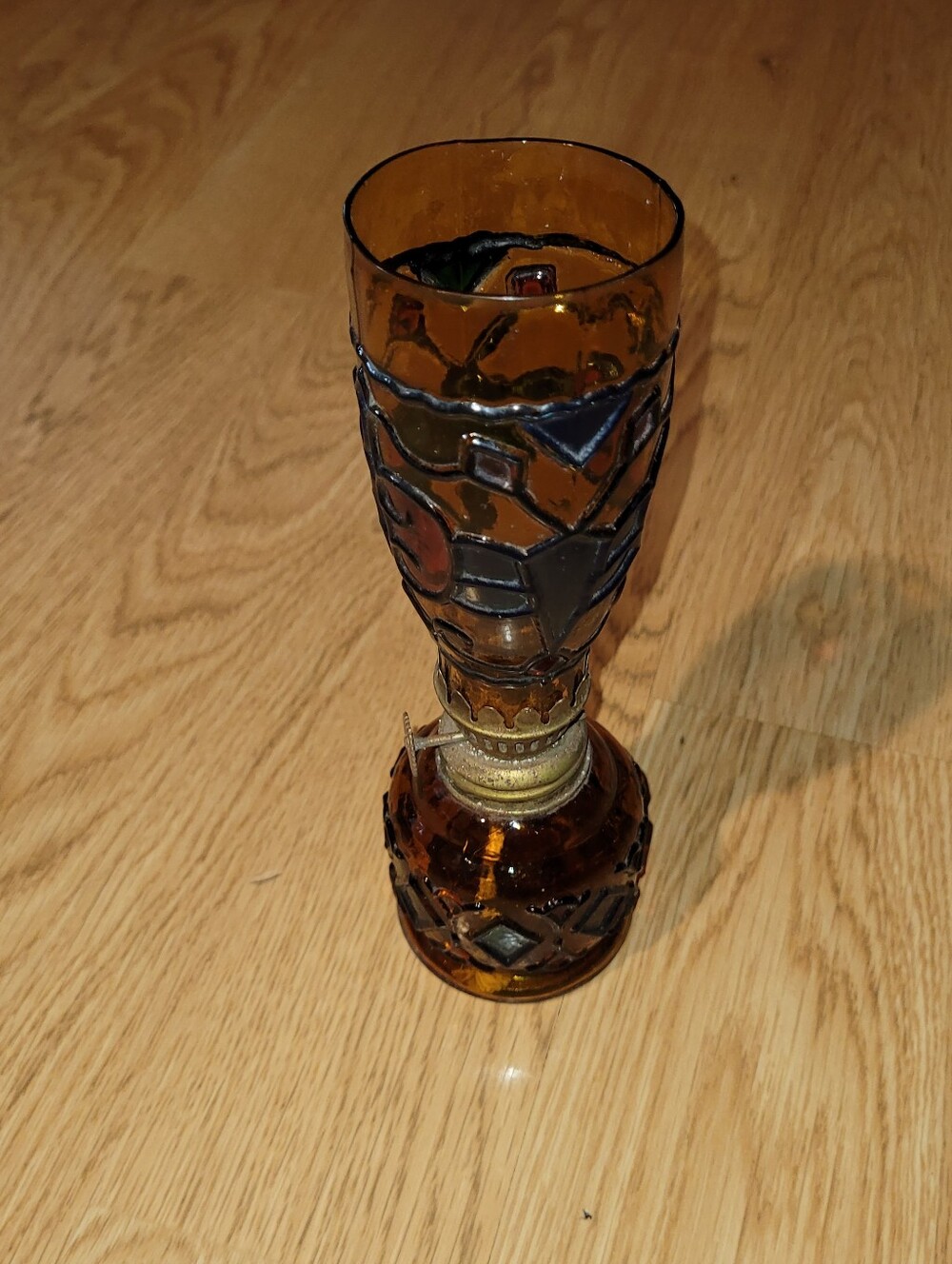 Vintage Amber Glass Lamp